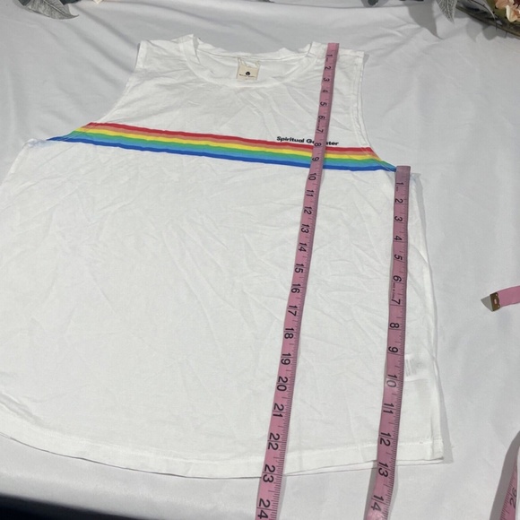 NEW $62 Spiritual Gangster [ Large ] Rainbow Muscle‎ Tank Top in White - Picture 4 of 16